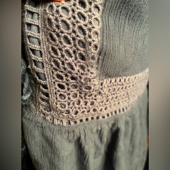 GUC Torrid Gauze Lace Up Skater Dress 👗 in Bering Sea 🌊 Plus Size 5 - Picture 3 of 16